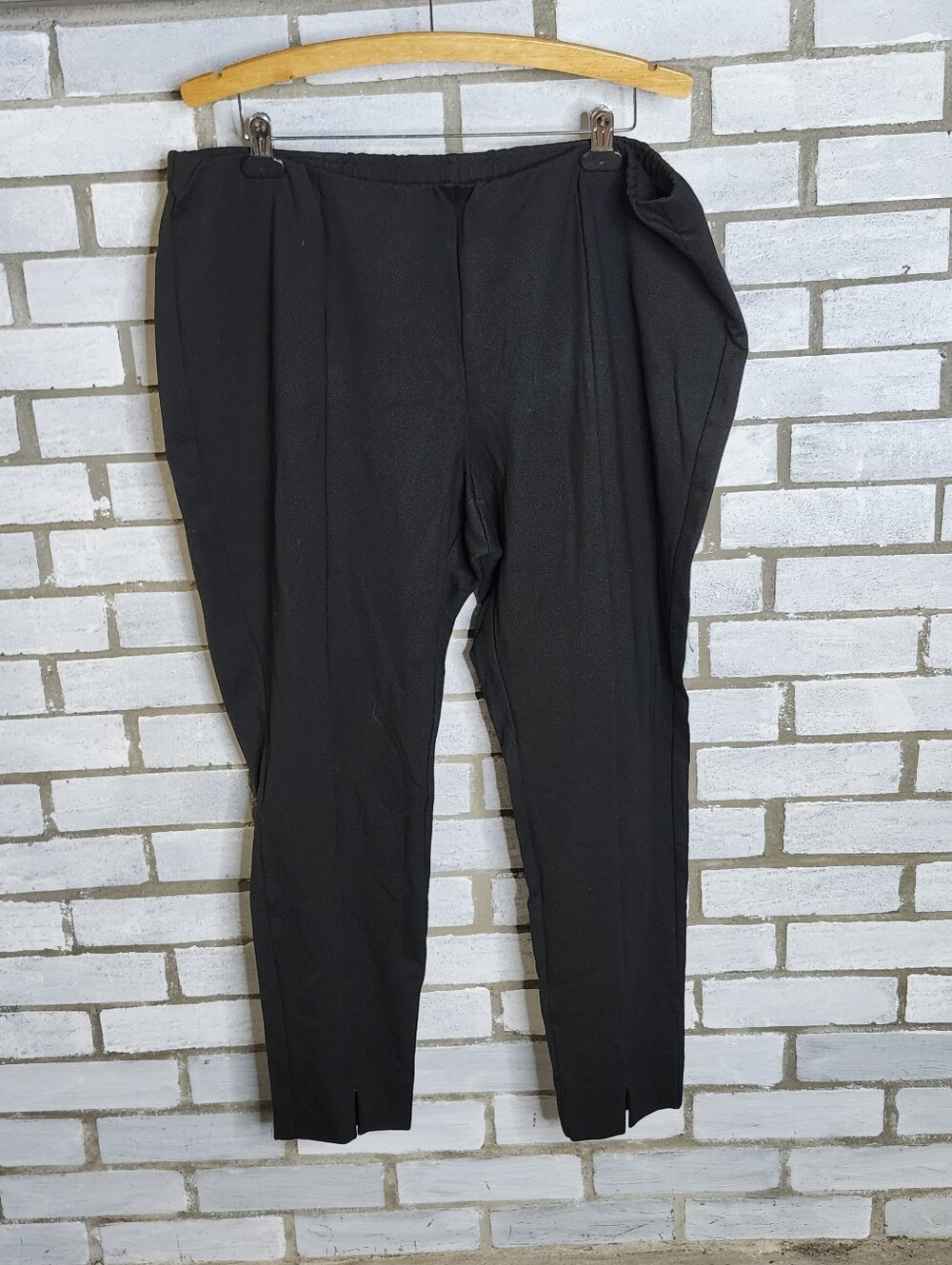 • J. Jill Black Ponte Knit Leggings Women's Plus Size 3X Pull On Front Slits
